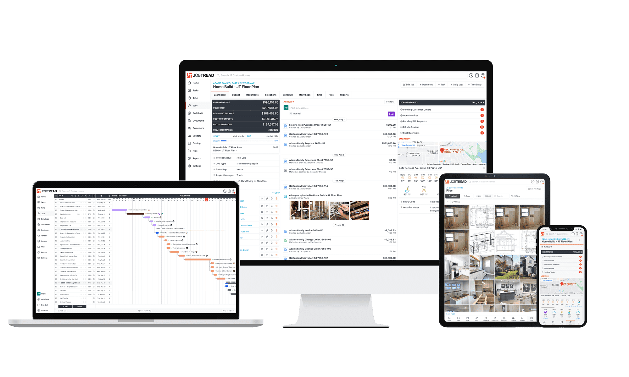 JobTread software responsive devices